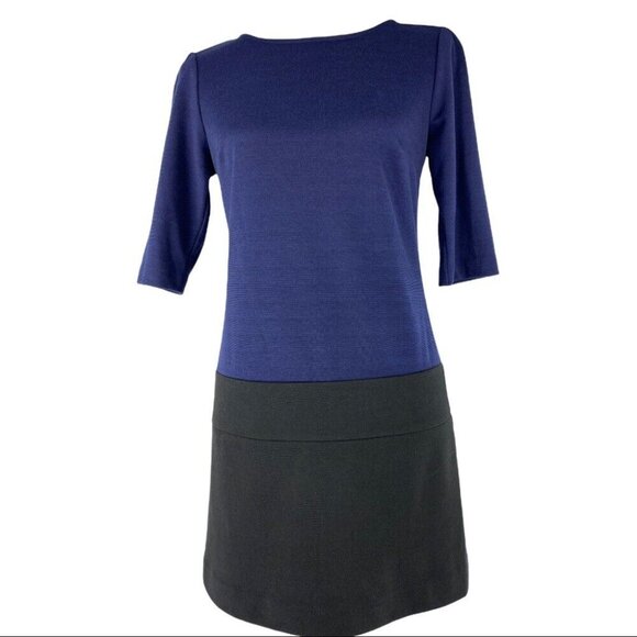 Alex + Alex Women's Black Color-Block Drop Waist 3/4 Sleeve Career Dress 4/C34 - Picture 1 of 7